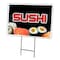 Signmission Sushi Yard Sign & Stake outdoor plastic coroplast window, C-2436-DS-Sushi C-2436-DS-Sushi - alternate 1